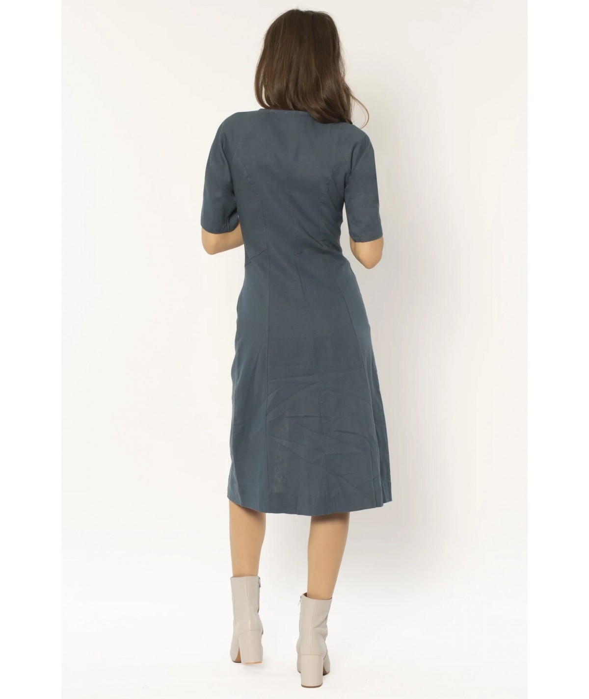 AMUSE SOCIETY Porter Midi Dress Deep Lagoon